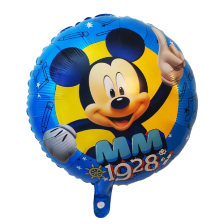 Mickey Mouse - Baloane - Balon folie rotund albastru Mickey 43 cm