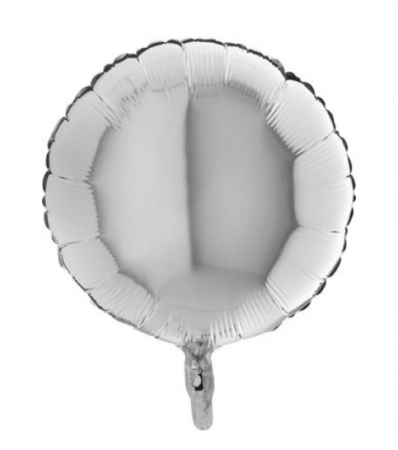 Baloane din folie imprimate - Balon folie rotund argintiu 46 cm