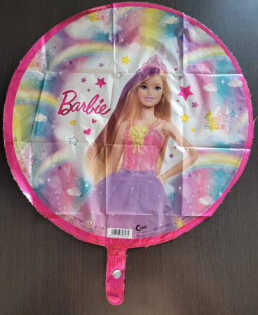 Balon folie rotund Barbie curcubeu 2 fete 43 cm [3]