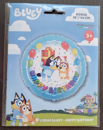 Balon folie rotund Bluey and Bingo Happy Birthday 46 cm [4]