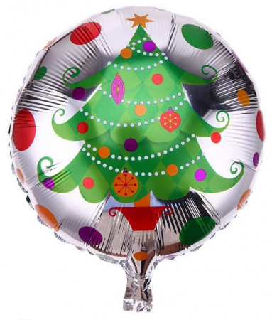 Baloane din folie - diverse modele - Balon folie rotund Brad 45cm