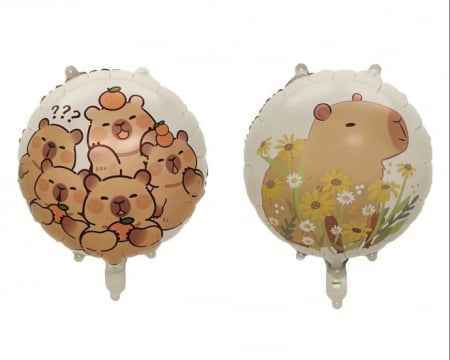 Balon folie rotund Capybara 2 fete 45 cm [4]