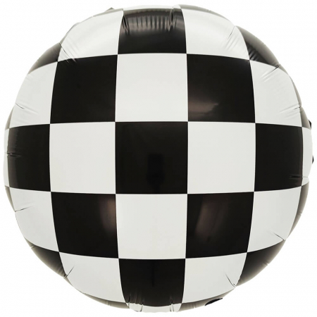 Baloane din folie - diverse modele - Balon folie rotund carouri 45 cm