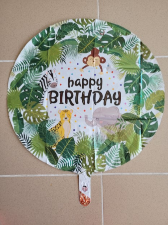 Balon folie rotund Happy Birthday animale jungla 46 cm [1]
