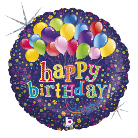 Balon folie rotund Happy Birthday baloane 46 cm [0]