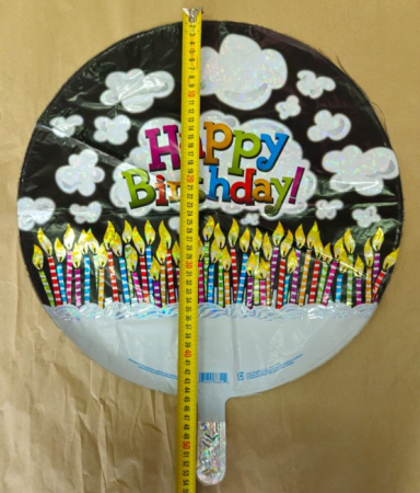 Balon folie rotund Happy Birthday lumanari 45 cm [1]