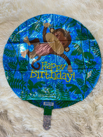 Balon folie rotund Happy Birthday maimuta 46 cm [1]