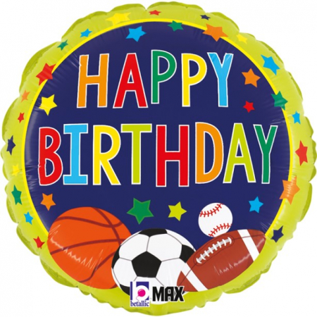 Balon folie rotund Happy Birthday Minge 46 cm