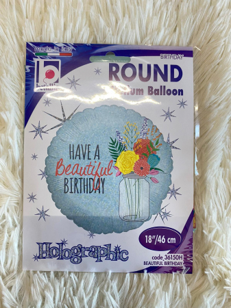 Balon folie rotund Have a Beautiful Birthday 46 cm [3]