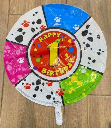 Balon folie rotund imprimat 1 an animalute 53 cm [1]