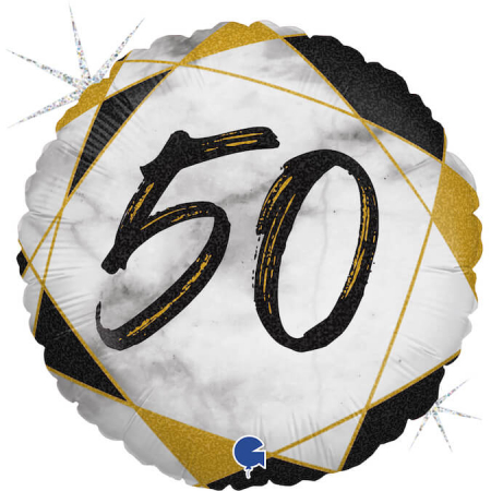 Baloane cu heliu - Balon folie rotund imprimat 50 ani negru 46 cm
