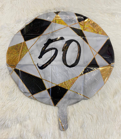 Balon folie rotund imprimat 50 ani negru 46 cm [1]
