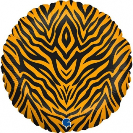 Zoo - Decoratiuni pentru petrecere tematica - Balon folie rotund imprimat tigru 46 cm