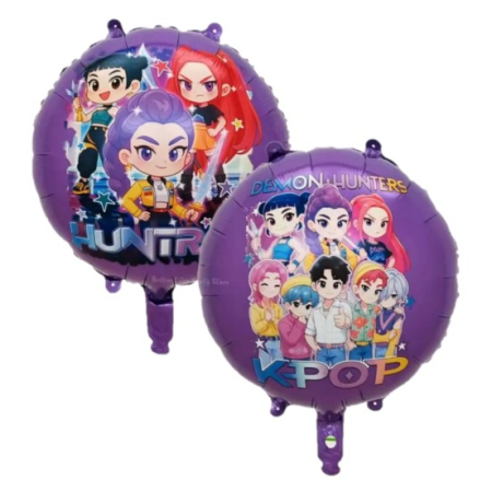 Baloane folie - Balon folie rotund mov K-Pop 2 fete 43 cm