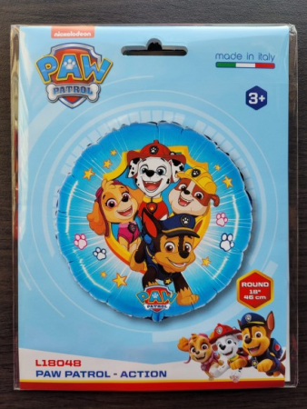 Balon folie rotund Paw Patrol Action albastru 46 cm [2]