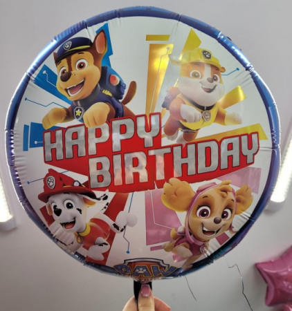 Balon folie rotund Paw Patrol Happy Birthday albastru 46 cm [1]