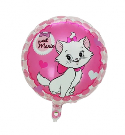 Pisici - Balon folie rotund pisica Marie 45 cm