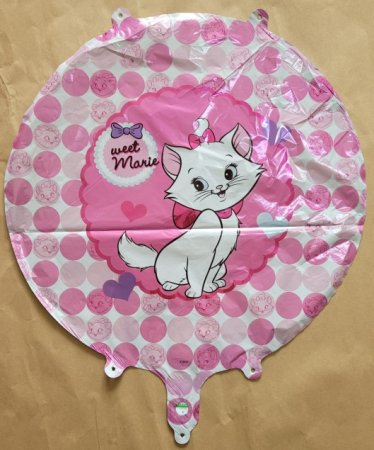 Balon folie rotund pisica Marie 45 cm [1]