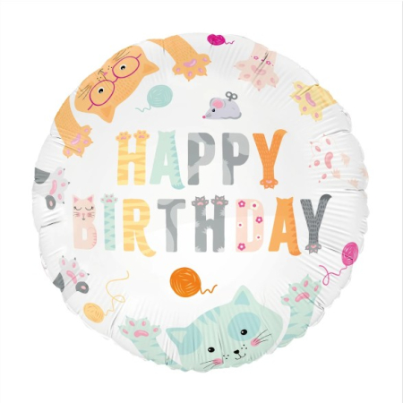 Baloane folie - Balon folie rotund pisici 45 cm