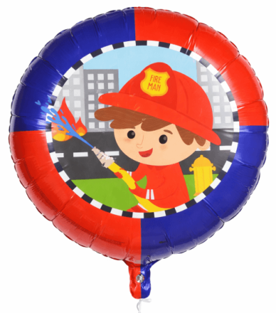 Pompierul Sam - Baloane & Decoratiuni - Balon folie rotund pompier 46 cm