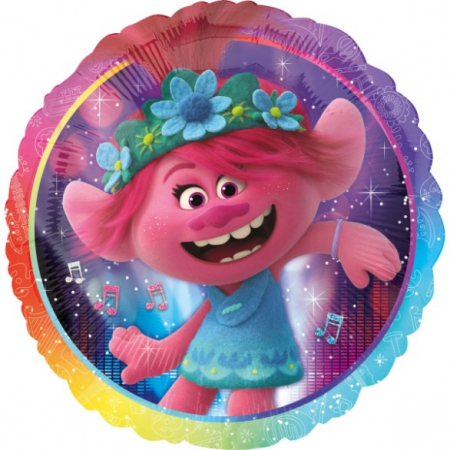Petreceri tematice - Decoratiuni & accesorii - Balon folie rotund Trolls Poppy 43 cm