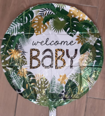 Balon folie rotund Welcome Baby Zoo / Tropical 46 cm [1]