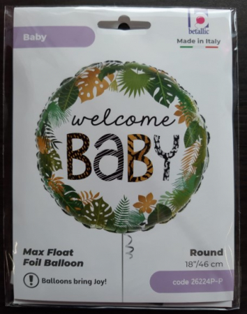 Balon folie rotund Welcome Baby Zoo / Tropical 46 cm [2]