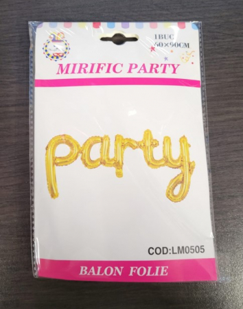 Balon folie scris Party auriu 60 x 90 cm [2]