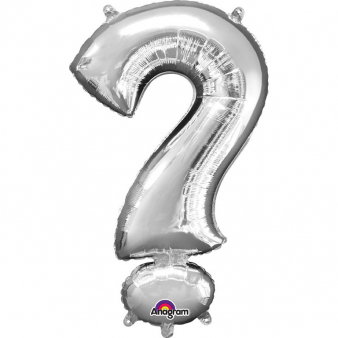 Baloane folie 66 cm - Balon folie semnul intrebarii "?" argintiu / silver 35 cm
