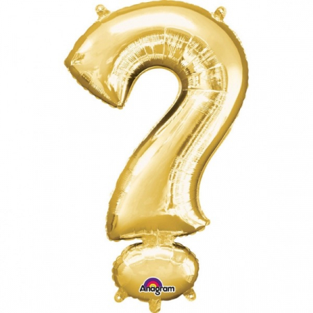 Baloane folie 66 cm - Balon folie semnul intrebarii "?" auriu / gold 35 cm