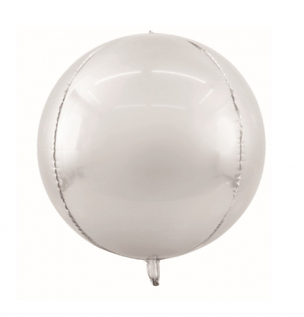 Baloane folie stelute & inimioare - Balon folie sfera argintiu 25 cm