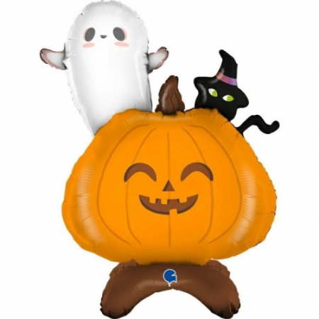 Balon folie stand up Dovleac si fantoma / Halloween 76 cm