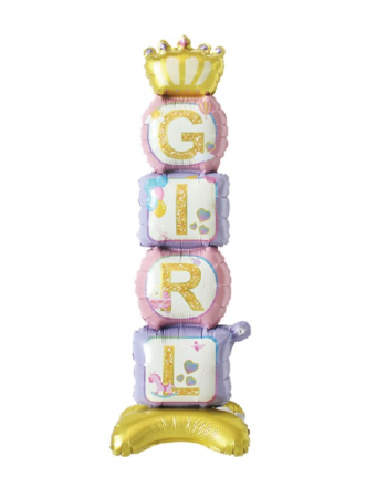 Botez fata - Baloane - Balon folie stand up Girl coroana 100 cm