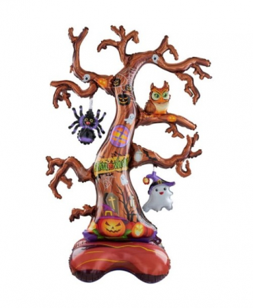 Vampirina - Decoratiuni pentru petrecere tematica - Balon folie stand up Halloween Copac 159 x 106 cm