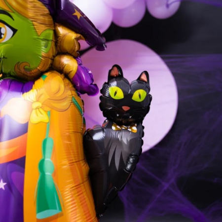 Balon folie stand up Halloween Vrajitoare si pisica 155 X 72 cm [3]