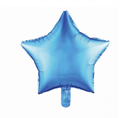 Baloane folie stelute & inimioare - Balon folie stea albastra holograma 45 cm