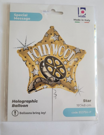 Balon folie stea Hollywood holograma 48 cm [3]