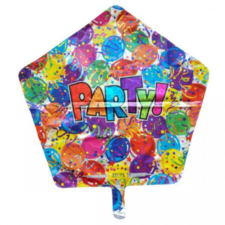 Baloane folie pentru petreceri tematice - Balon folie stea Party multicolor 45 cm