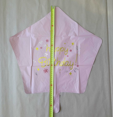 Balon folie stea roz Happy Birthday 45 cm [2]
