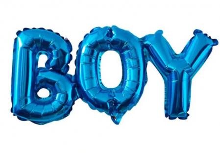 Botez baiat - Baloane latex & folie - Balon folie text „Boy” 65 x 28cm