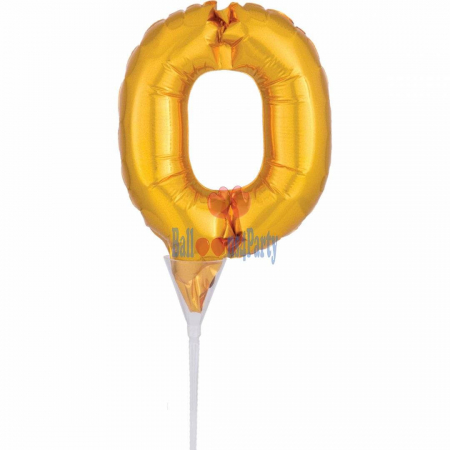 Promotii - Balon folie tort cifra 0 auriu 15 cm