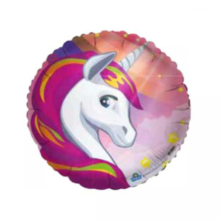 Unicorn - Decoratiuni pentru petrecere tematica - Balon folie Unicorn roz 45 cm