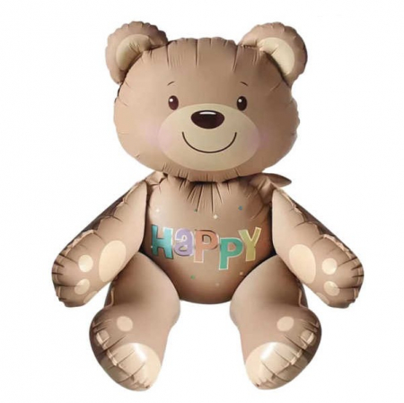 Baloane cifre stand up 64 cm - Balon folie ursulet 3D crem 70 cm