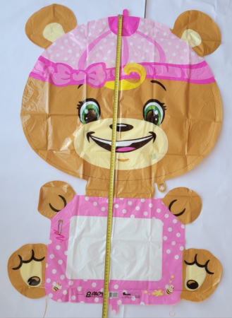 Balon folie ursulet roz cu tabla de scris 122 cm [2]