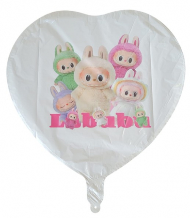 Balon inima alb personalizabil Labubu 45 cm [3]