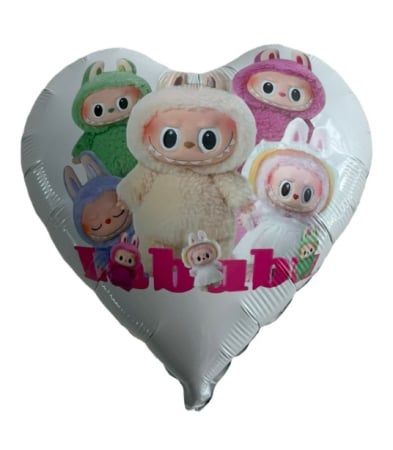 Petreceri tematice - Decoratiuni & accesorii - Balon inima alb personalizabil Labubu 45 cm