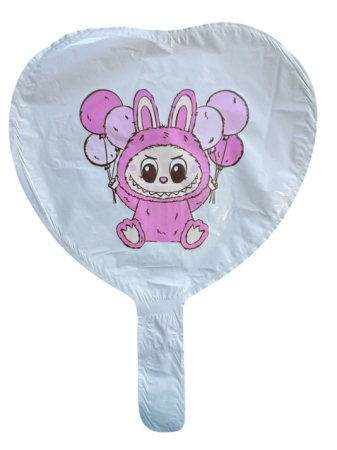 Balon inima alb personalizabil Labubu baloane 24 cm [1]