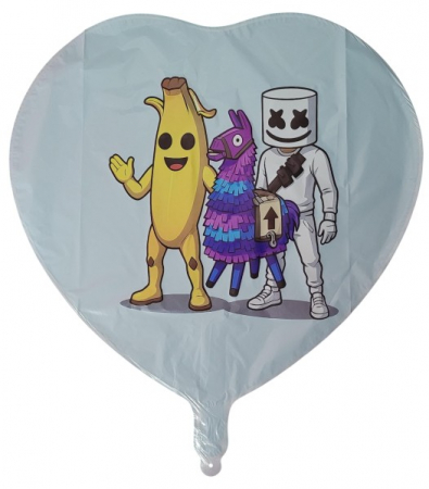 Balon inima albastru personalizabil Fortnite 45 cm [1]