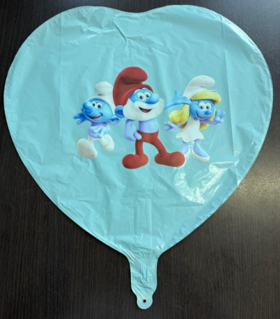 Balon inima albastru personalizabil Strumfi 45 cm [1]