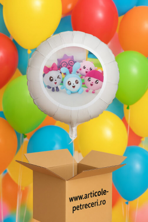 Baloane folie - Balon rotund alb personalizabil Baby Riki 45 cm